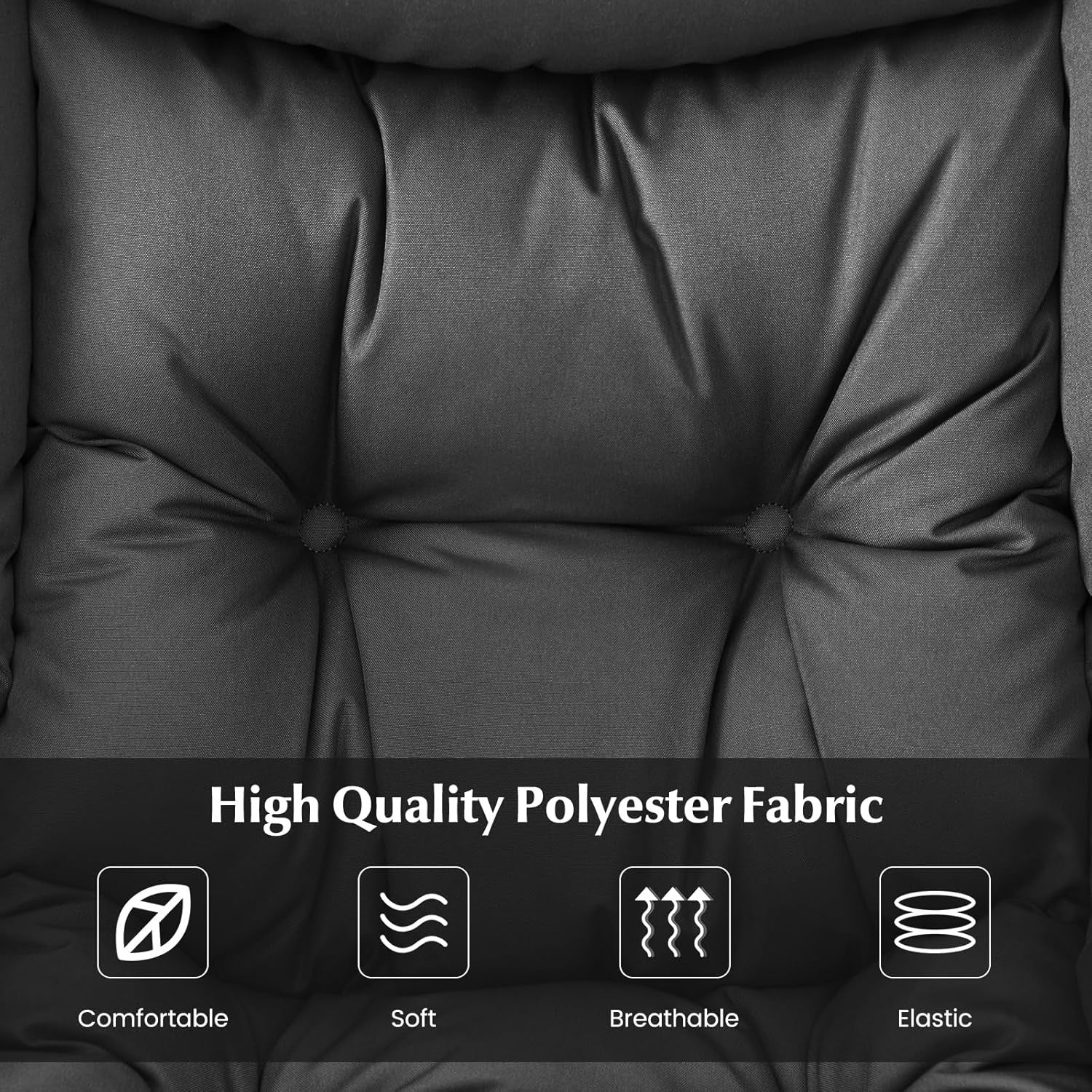 Fabric Lounge Armchair with Footstool Comfy Reading Chair Grey