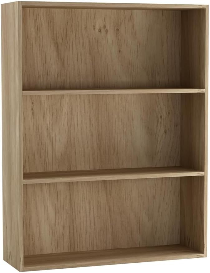 3 Tier Wooden Bookcase Modern Cabinet Compact Storage Display Shelf Oak