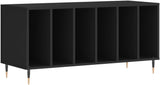 Vinyl Record Cabinet Storage Stand Turntable Media Unit Black Wood