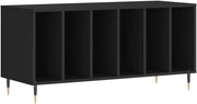 Vinyl Record Cabinet Storage Stand Turntable Media Unit Black Wood