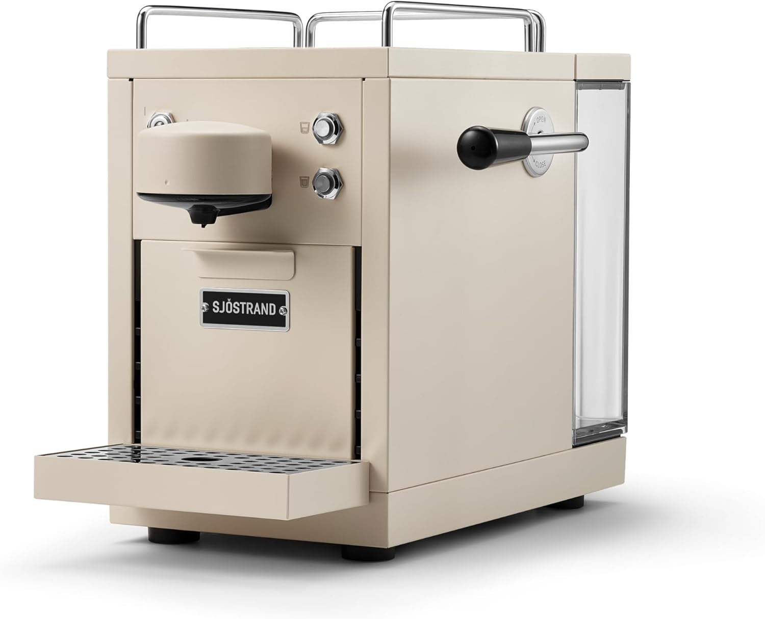 Stainless Steel Capsule Coffee Machine | 19-Bar Pressure, 1.2L Tank, Beige