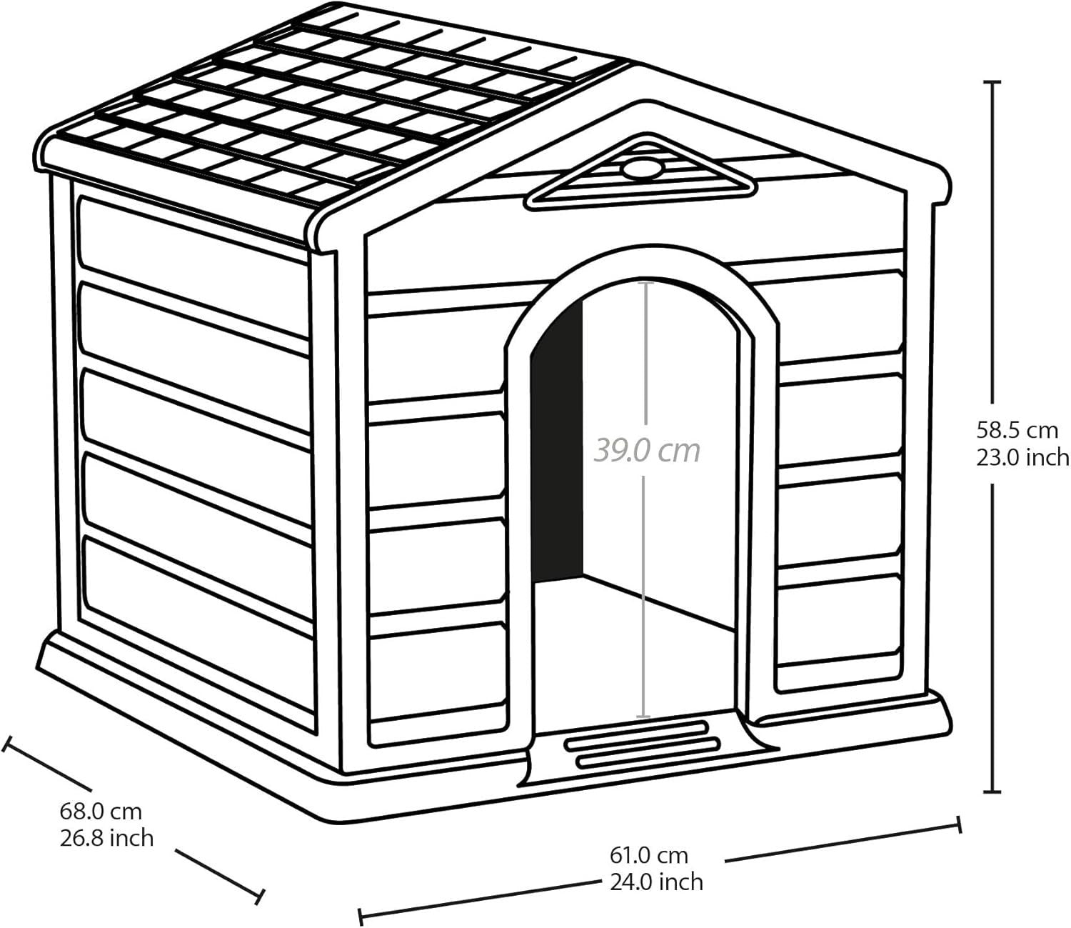 Weatherproof Outdoor Dog Kennel Small with Terracotta Roof Easy Assembly