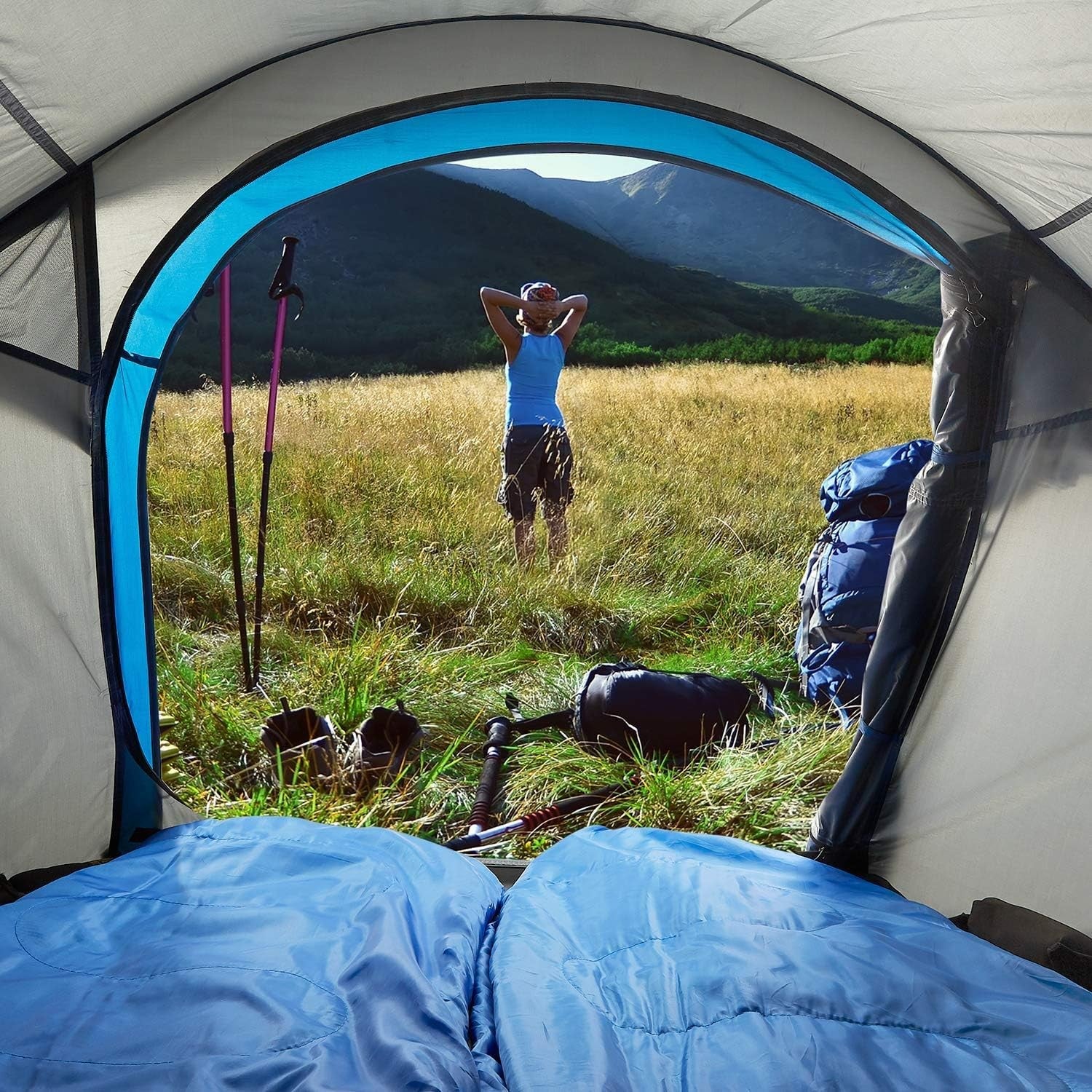 Active Era Pop-Up Tent 4-5 Person Easy Setup Waterproof with Porch