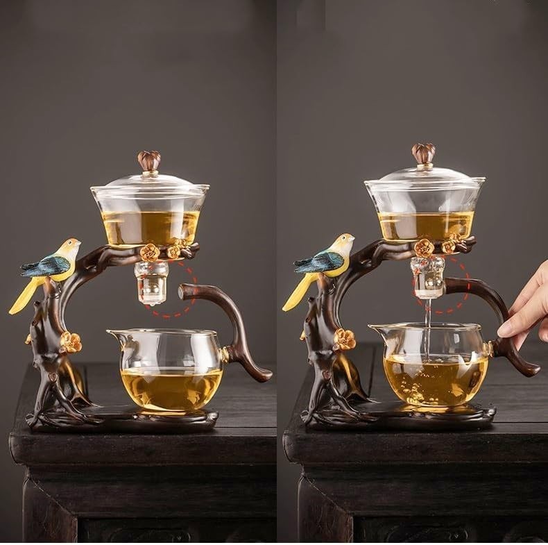 Semi Automatic Glass Teapot 300ml with Infuser Kung Fu Tea Maker