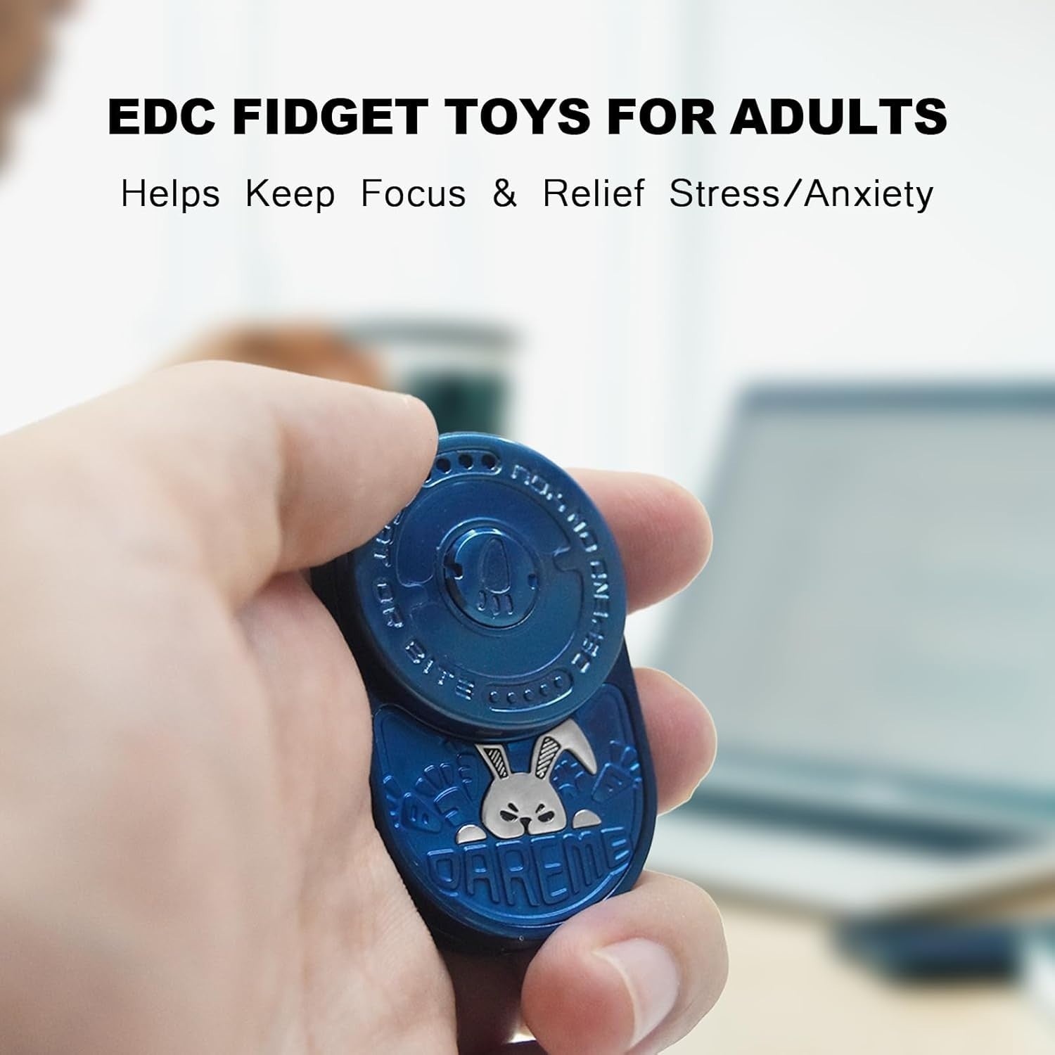 Blue Rabbit Ratchet Fidget Slider Metal Pocket Stress Relief EDC