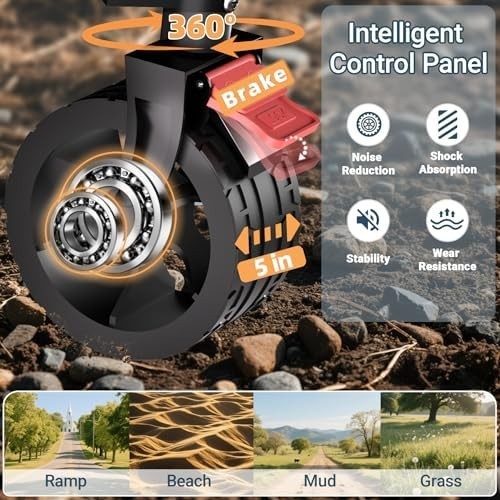 220L Heavy Duty Folding Garden Wagon Cart All Terrain Wheels Black