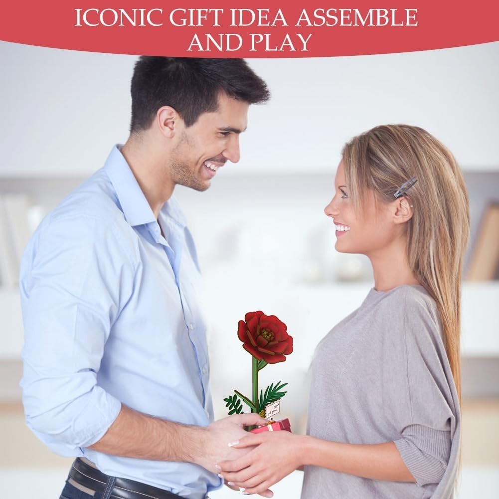 3D Wooden Flower Puzzle DIY Craft Kit, Romantic Home Décor Gift, Easy Build