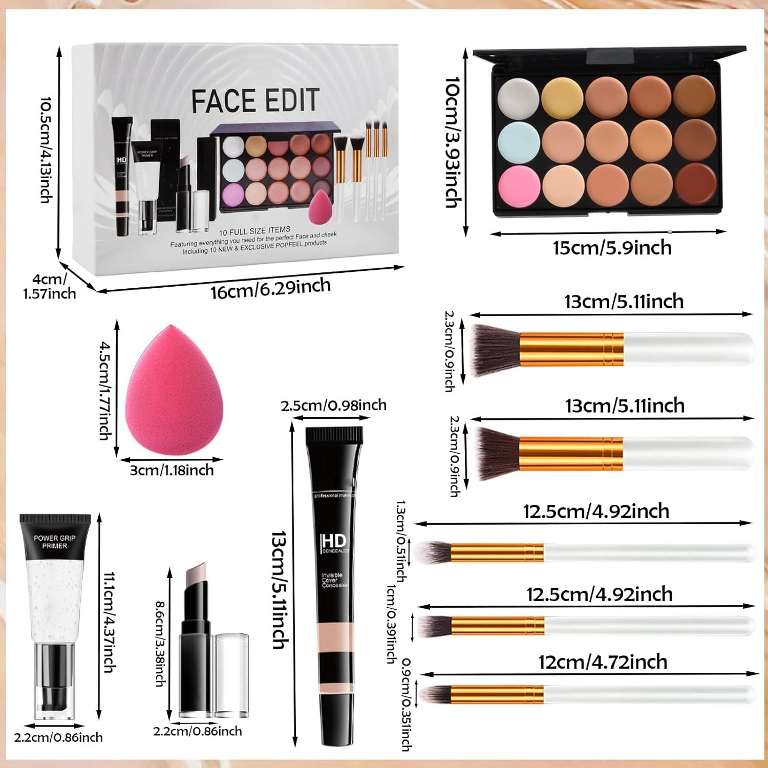 All In One Makeup Kit 15 Color Concealer Palette Gift Set