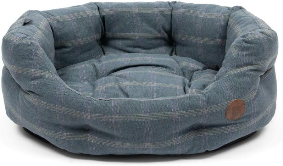 Large Tweed Oval Dog Bed Reversible Cushion Washable