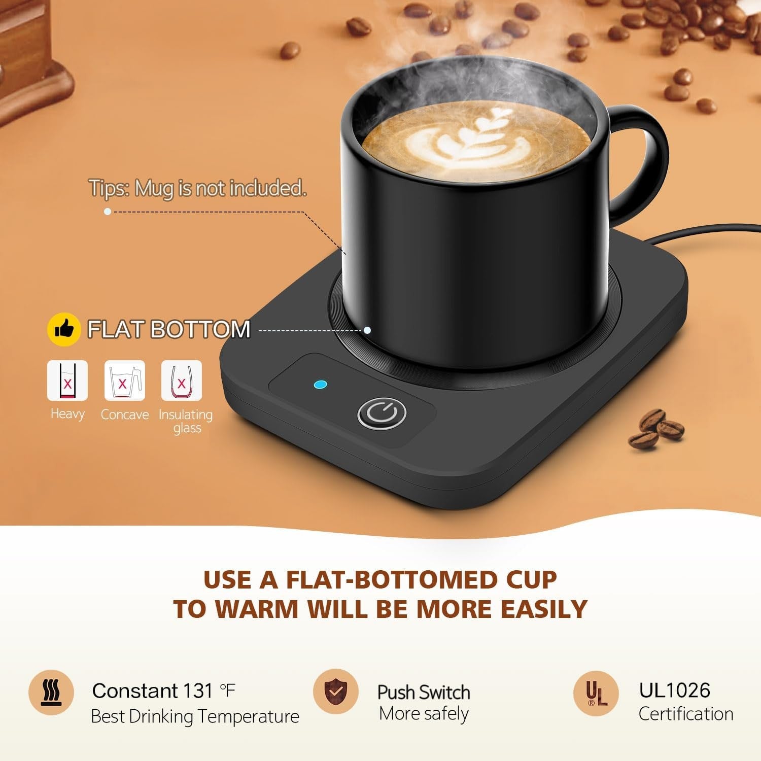 Smart Coffee Mug Warmer Electric Cup Heater Desk Aluminium