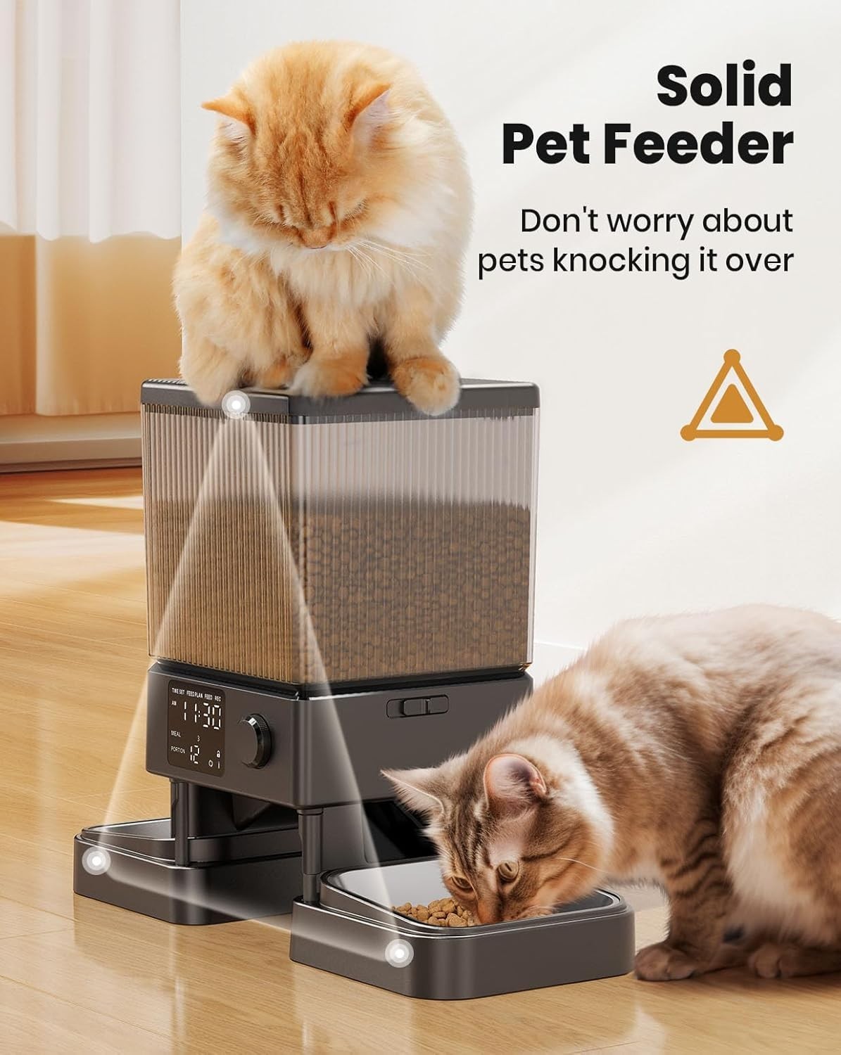 Automatic Cat Feeder 2 Cats 5L Dual Bowl Timer Food Dispenser Voice Record