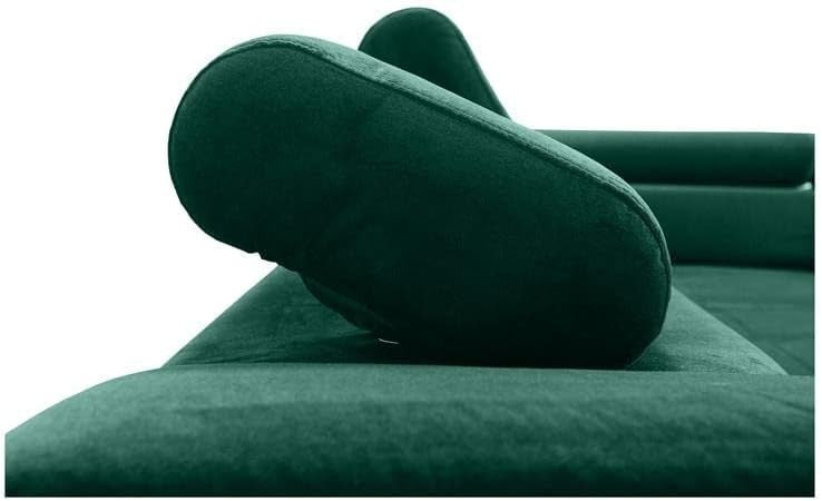 Grey Corner Sofa Bed with Storage, Adjustable Headrests, Modern L Shape