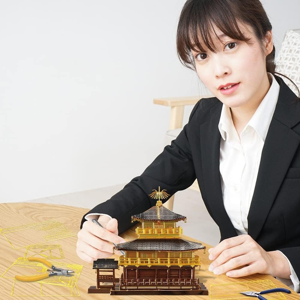 3D Metal Puzzle Golden Temple Kit | 369pc DIY Stainless Steel Model Gift