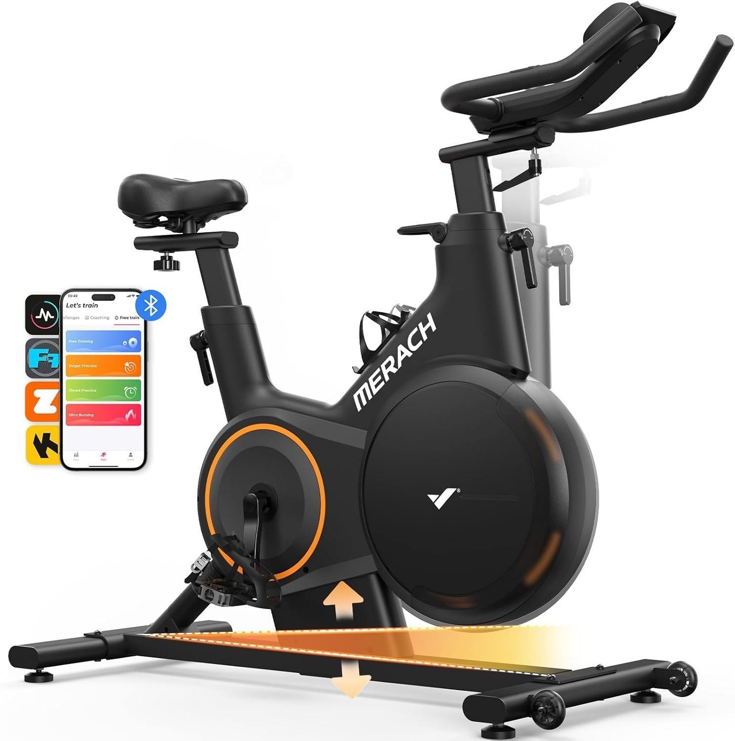 Smart Magnetic Exercise Bike w/ LED Display, App Control, 16 Levels & 300lb Cap