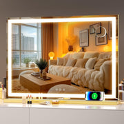 Lighted Makeup Mirror 70x50cm LED Touch Control Dimmable Vanity Lamp