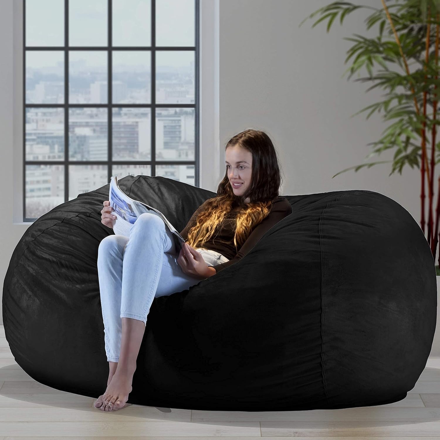 XXL Memory Foam Bean Bag Chair – Giant Sofa Seat for Adults & Teens