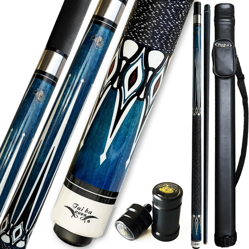 58in Pool Cue 19oz Maple Wood 13mm Tip 2pc with Case Linen Grip