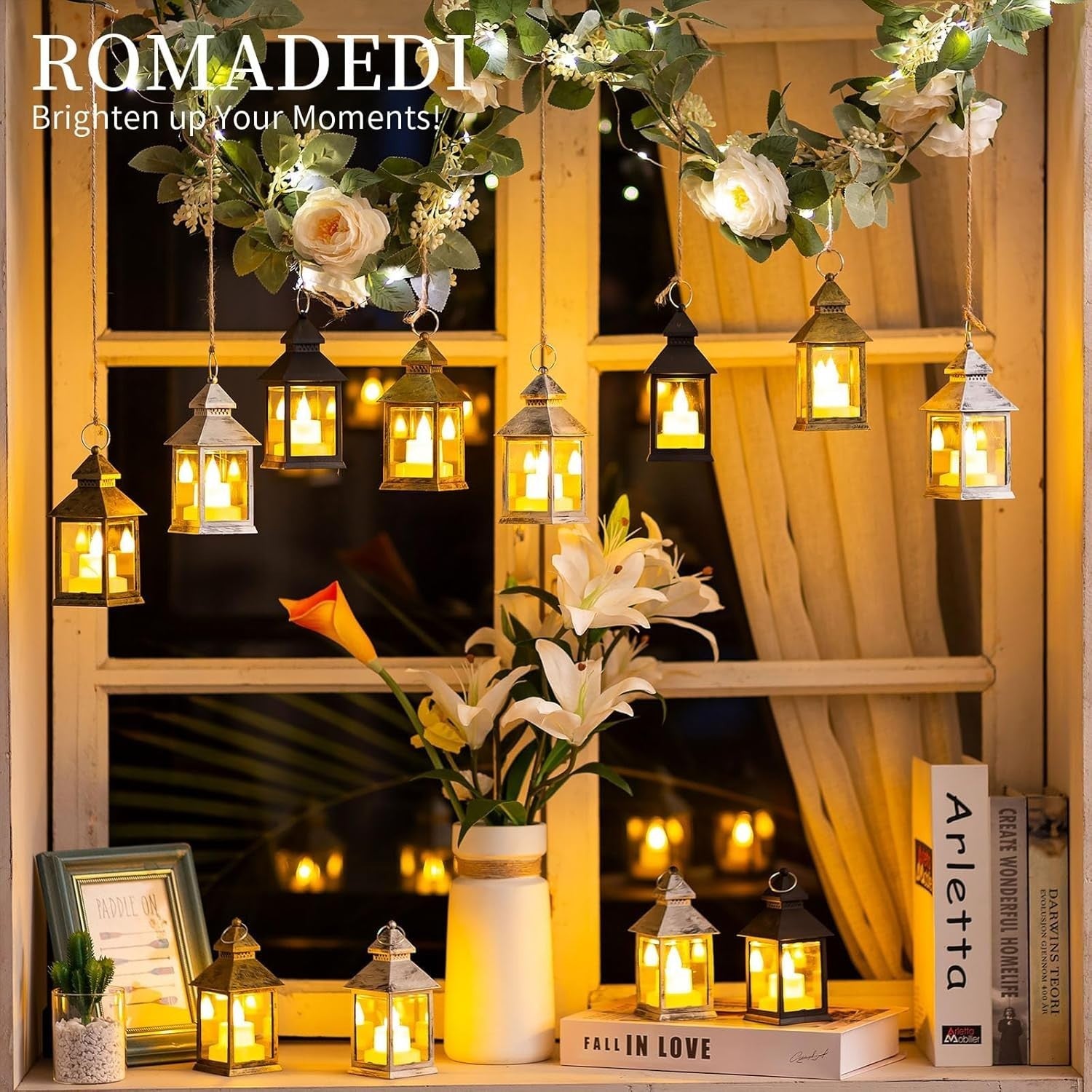 20Pcs Gold LED Candle Lanterns Wedding Table Decor Moroccan Party