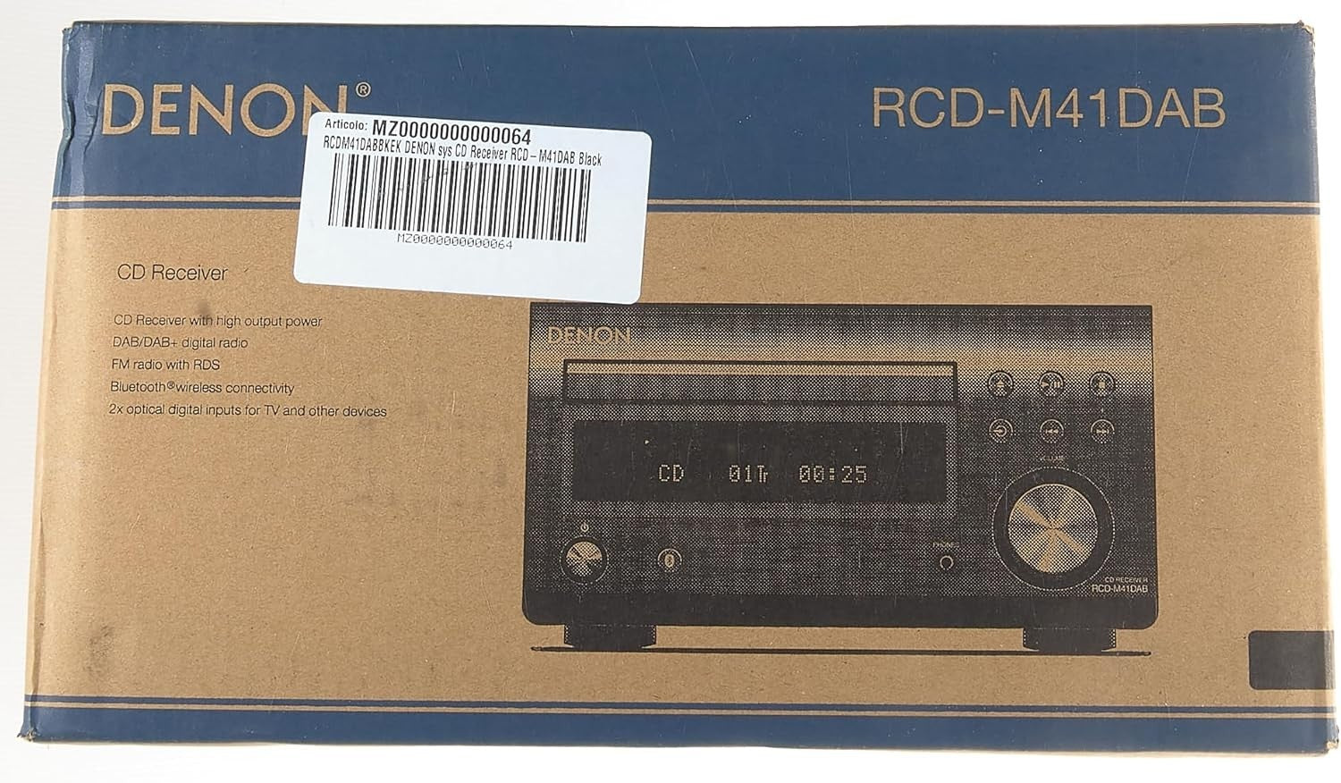 Compact HiFi CD Receiver with Bluetooth DAB/FM Tuner & 2x30W Output