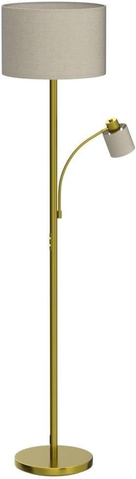 Dual Head Floor Lamp with Reading Light, 3000K LED, Adjustable & Modern Gold