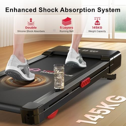 Auto Incline Folding Treadmill 1-10KM/H 3HP Quiet Motor LED Display