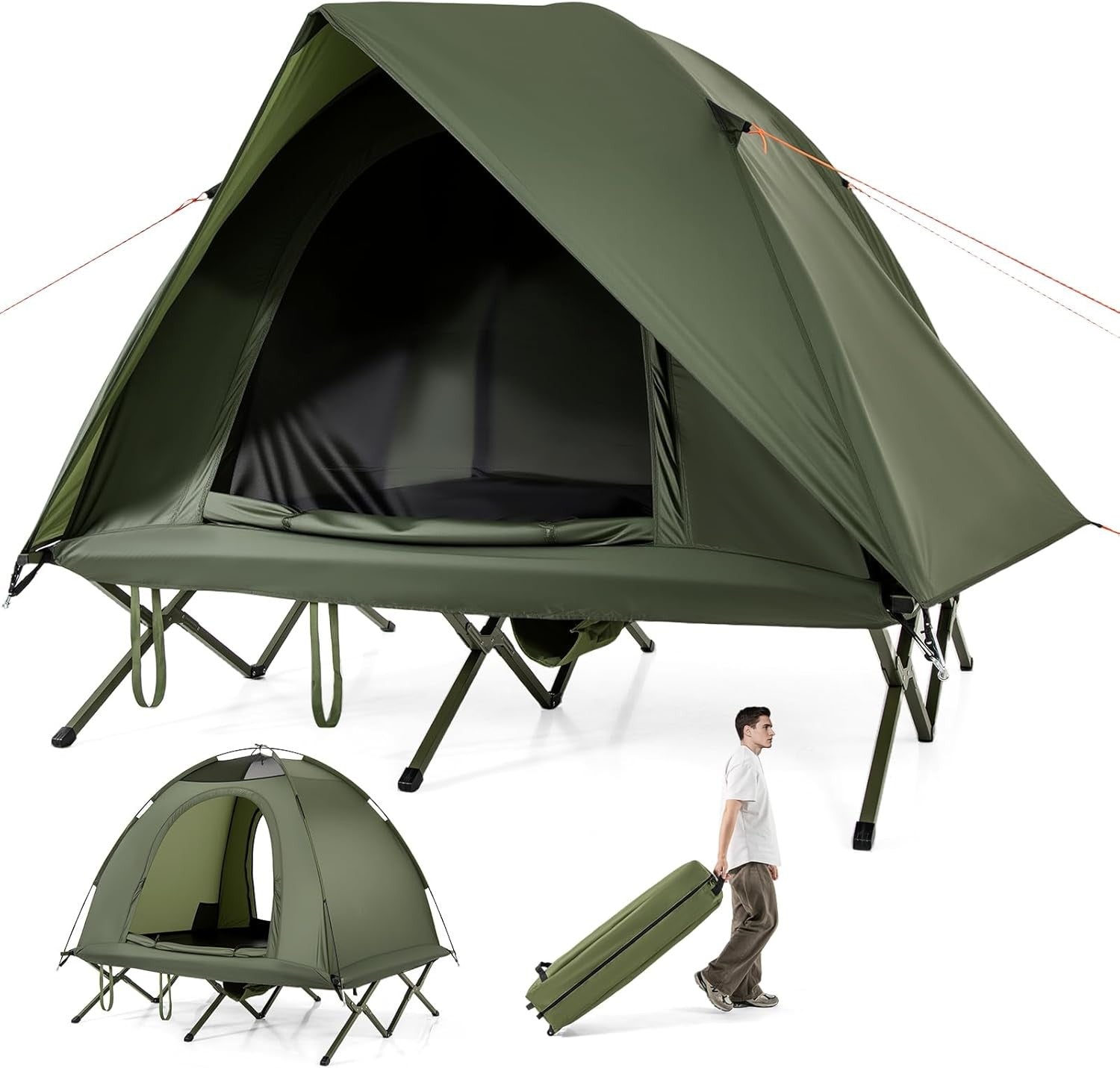 2 Person Elevated Camping Tent Cot Waterproof Foldable Bed