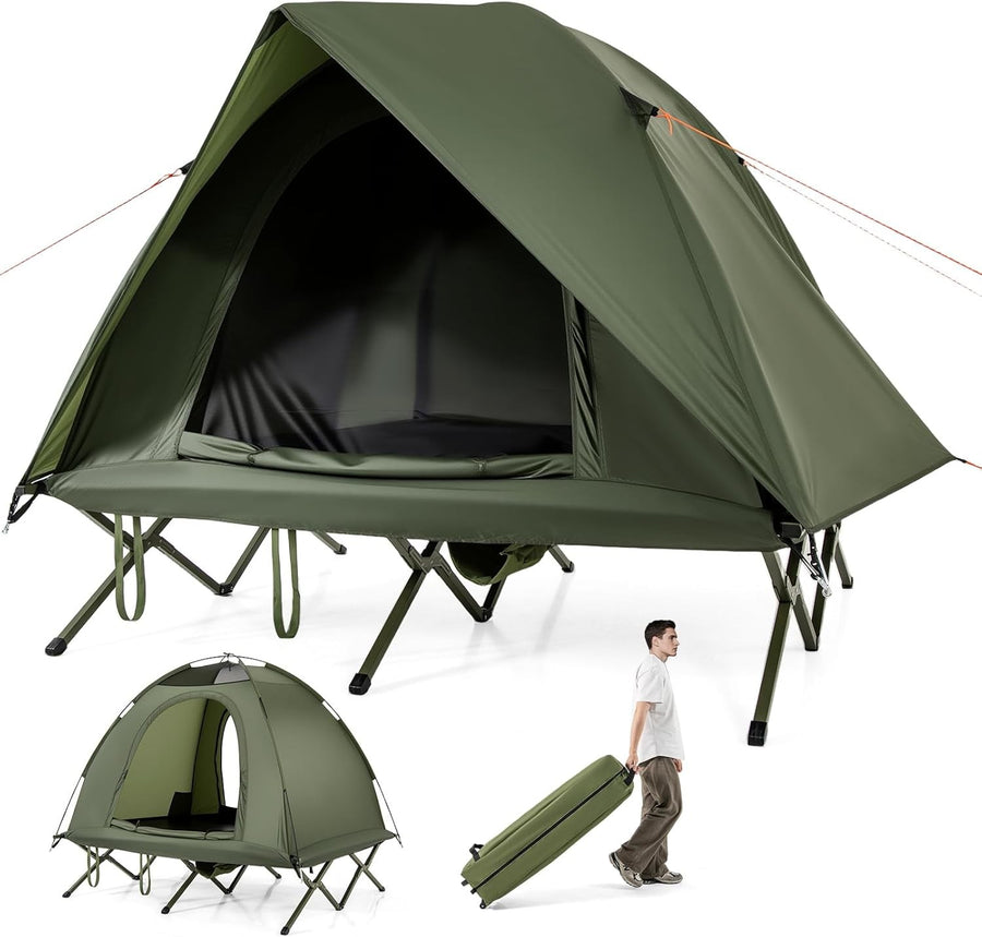 2 Person Elevated Camping Tent Cot Waterproof Foldable Bed