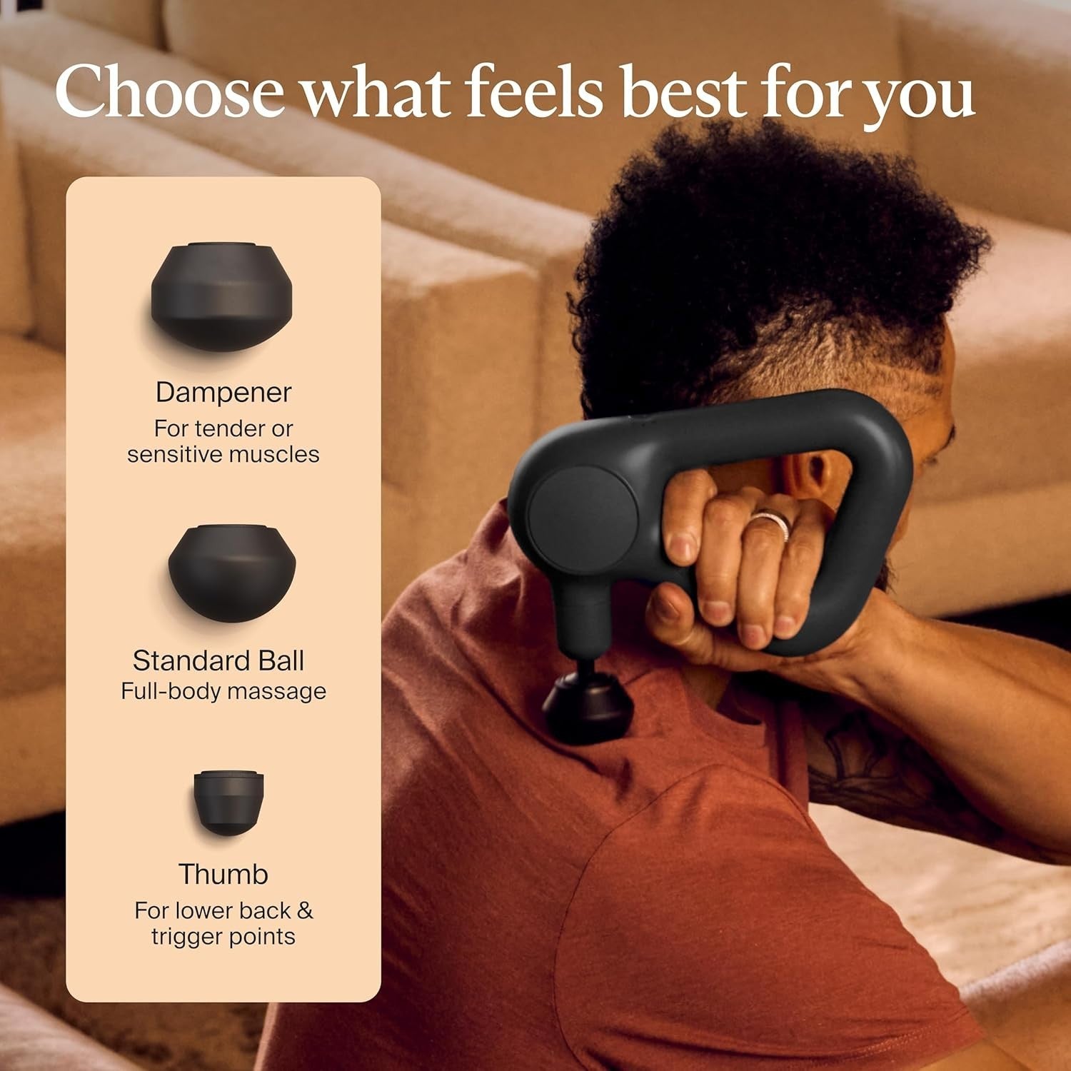 Percussion Massage Gun for Muscle Pain Relief Ergonomic Handle Quiet Deep Tissue