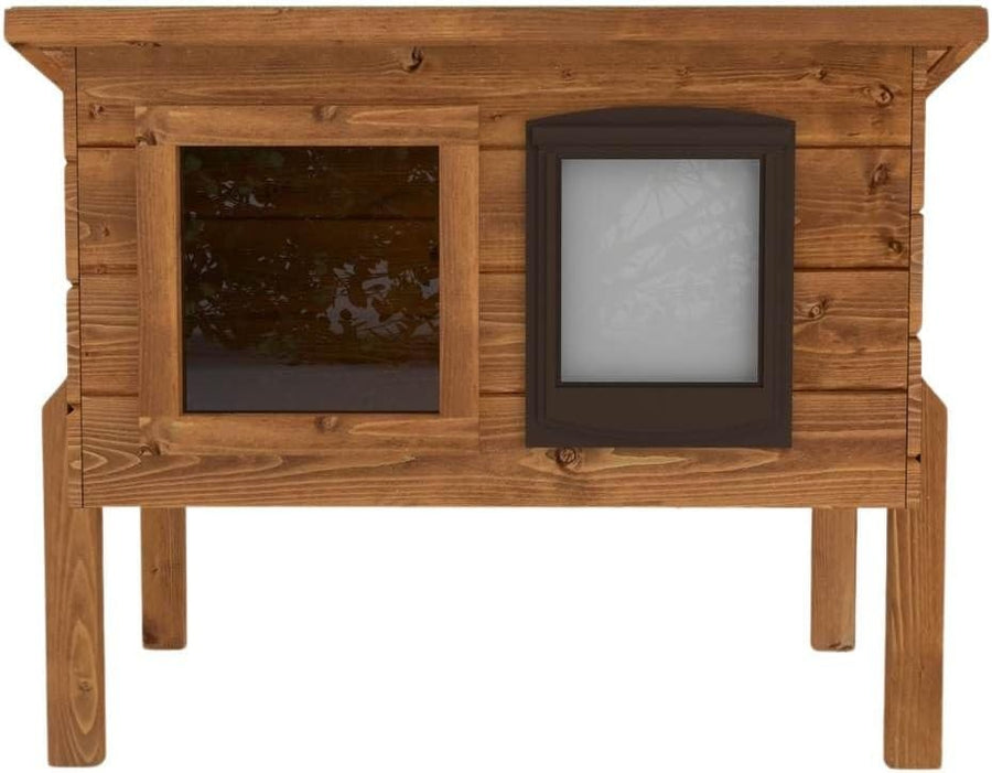 Self-Heating Outdoor Cat Kennel | Pine Wood, Ventilated, Ready to Use
