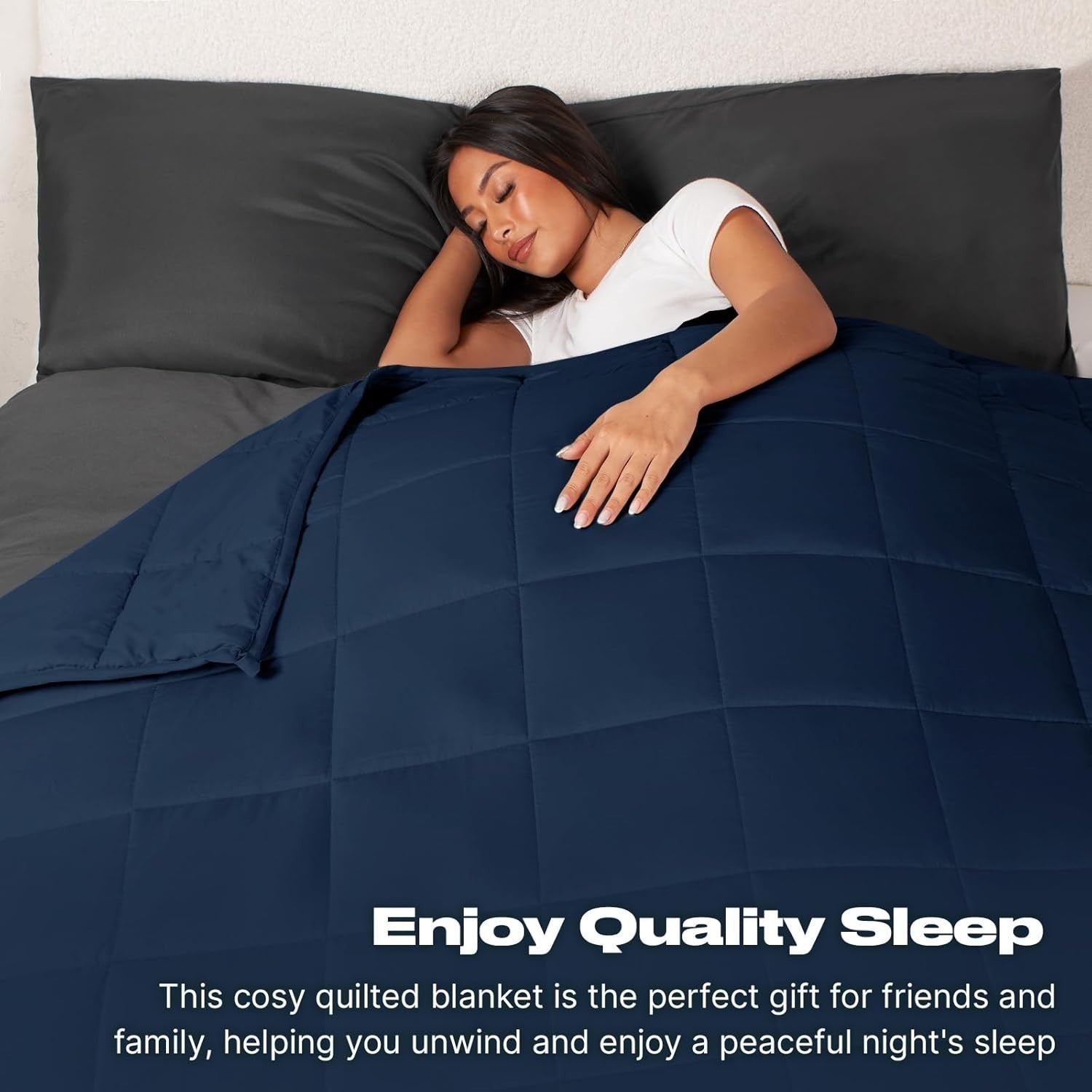 Weighted Blanket Adults Navy Blue 6kg 125x180cm Calming Sleep Aid