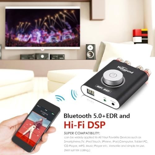 NS-20G Mini Bluetooth HiFi Amplifier 2x100W Stereo AUX Headphone Amp