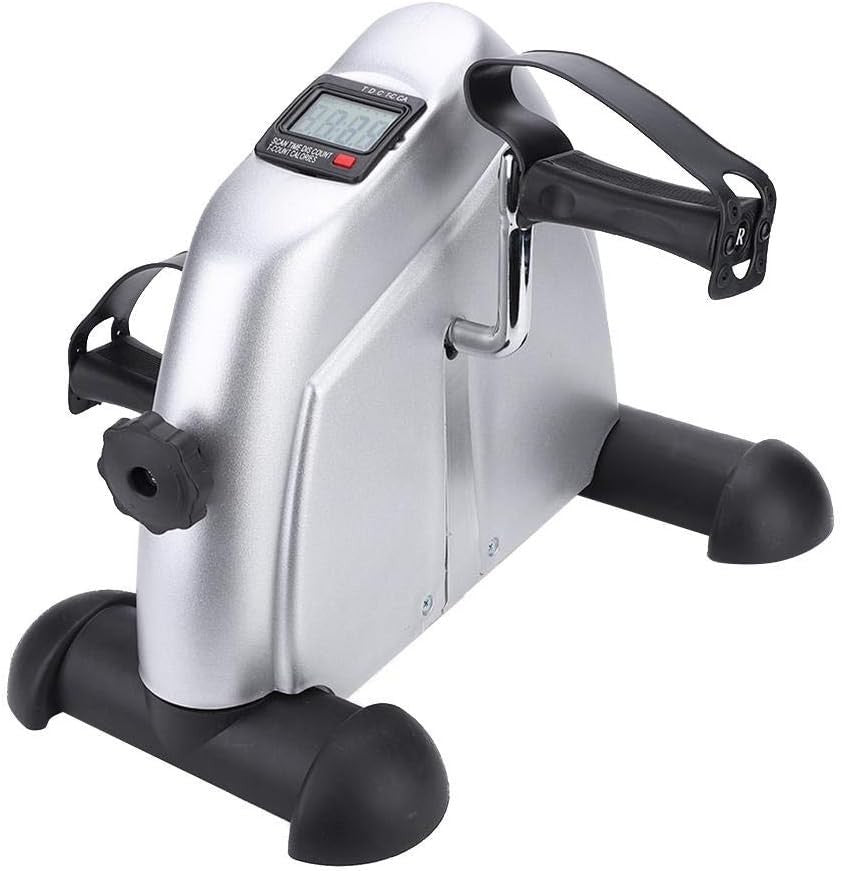 Compact Hand Foot Pedal Trainer Foldable LCD Seated Fitness