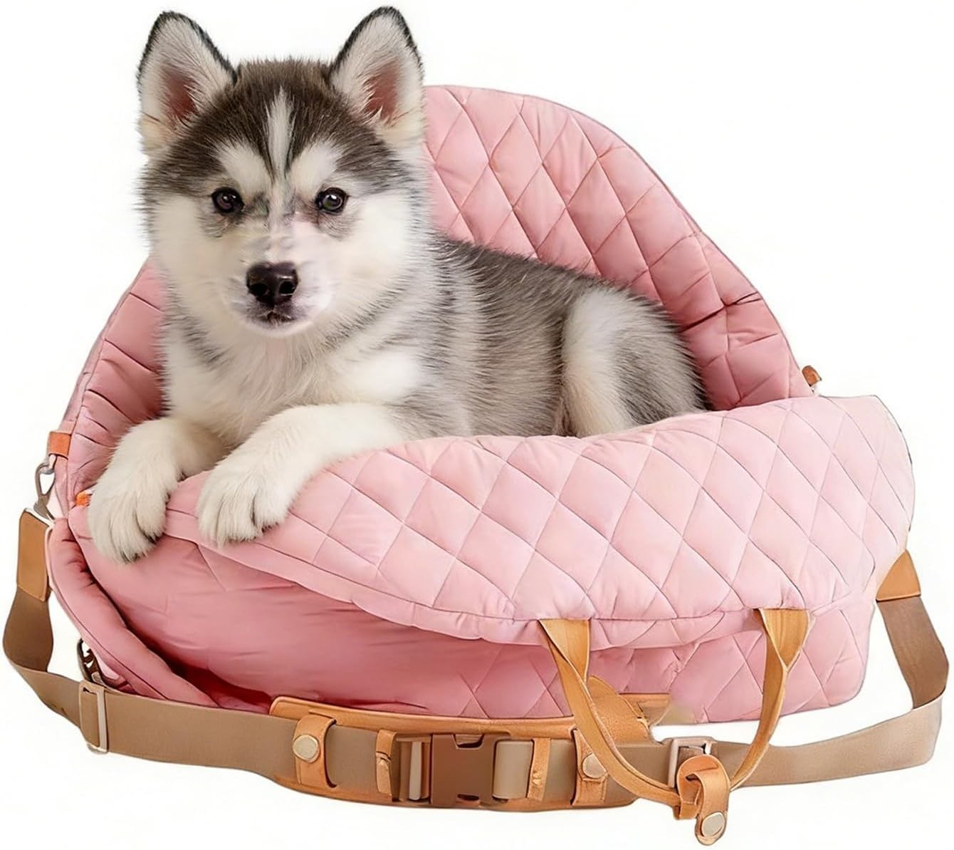 Dog Travel Carrier Booster Seat Waterproof Pet Bed w Mesh Vent Pink