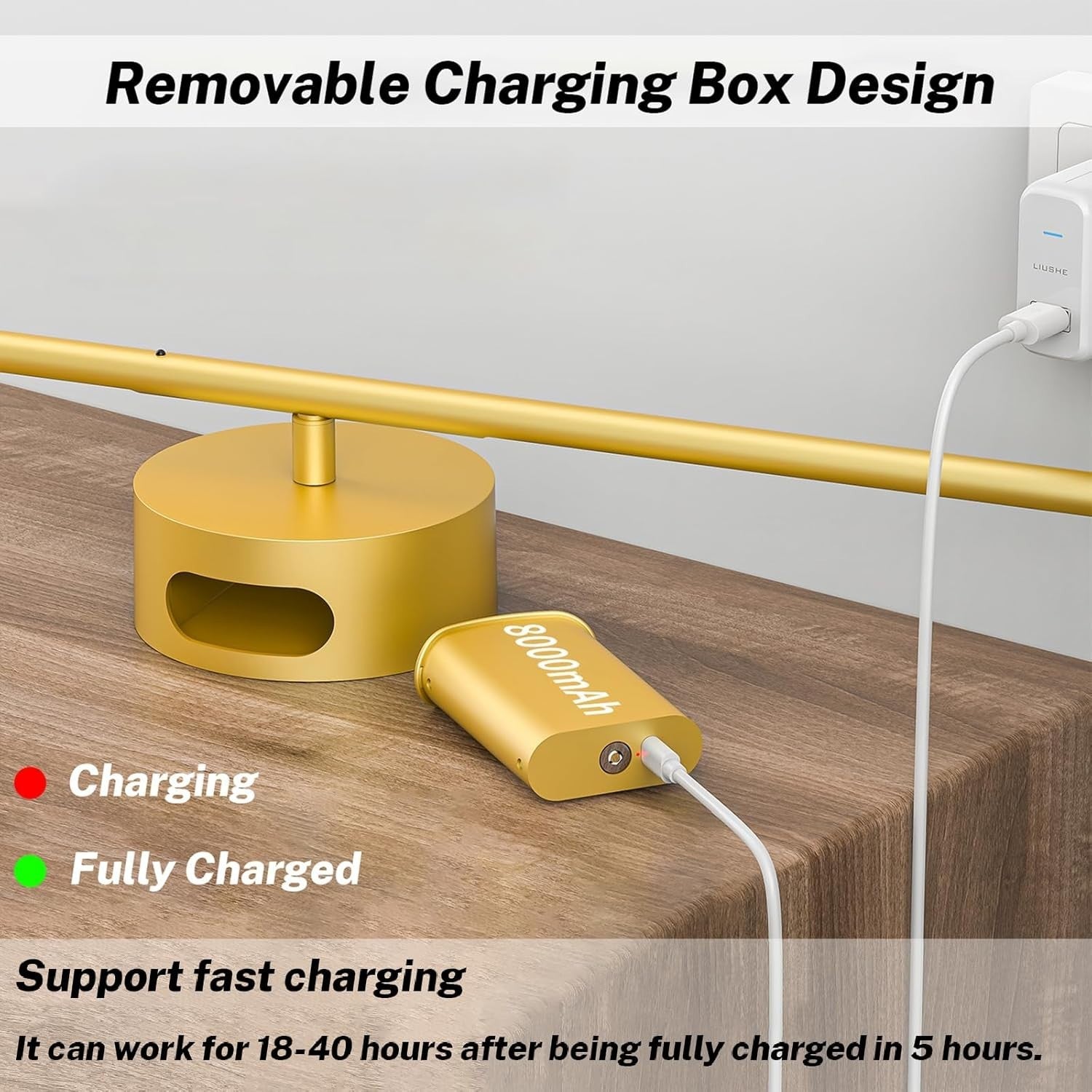 Rechargeable LED Wall Lights 15 Colors Remote Touch Dimmer 80CM Gold