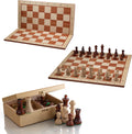 48cm Wooden Inlaid Chess Set – Sycamore Board & Weighted Staunton Pieces