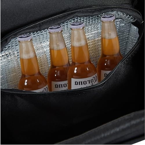 3-in-1 Folding Shopping Trolley 56L Cooler Bag Wheels Black