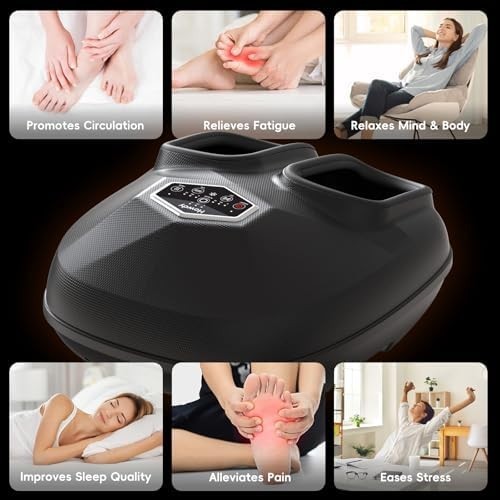 Shiatsu Foot Massager with Heat, Remote, Kneading, Vibration & Air Compression