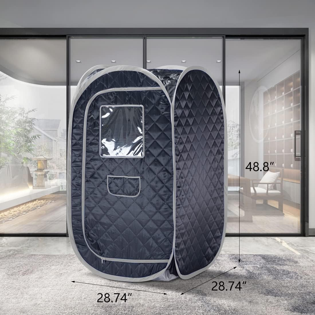 Portable Sauna Tent Foldable One Person Full Body Spa Detox Therapy Black