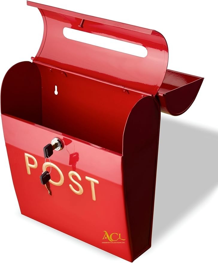 Lockable Wall Mounted Mailbox Aluminium Weatherproof Post Box Secure Modern