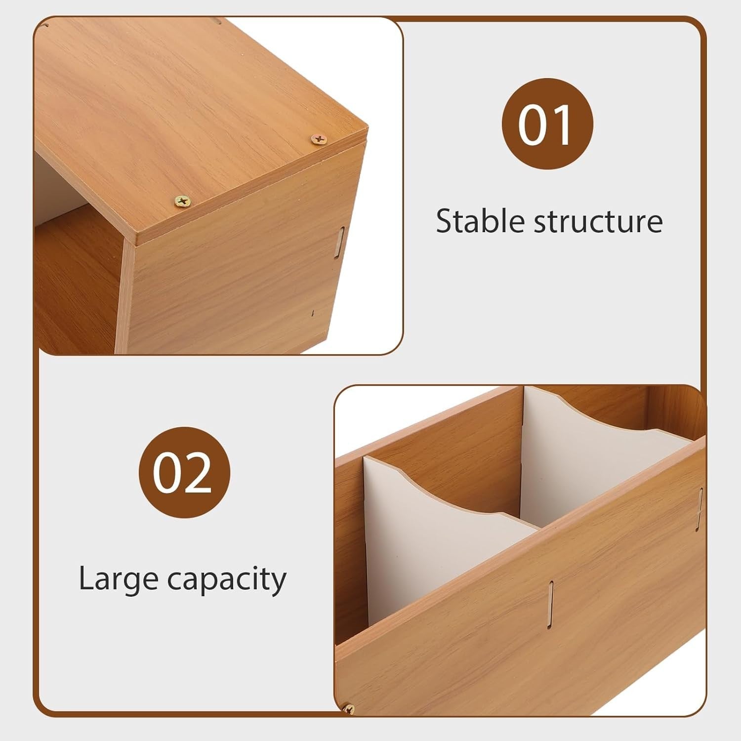 Wooden CD Storage Rack Shelf Freestanding Media Organizer Display Stand