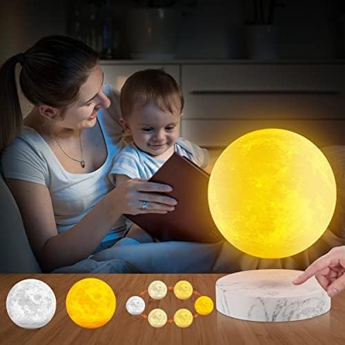 Floating Moon Lamp 3D Magnetic Levitating Light 3 Color LED