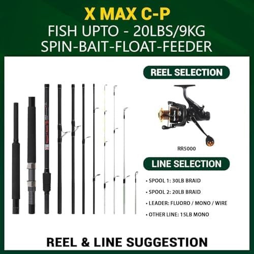Travel Fishing Rod X Max – 5+ Techniques, Spin & Salt/Freshwater Compact Rod