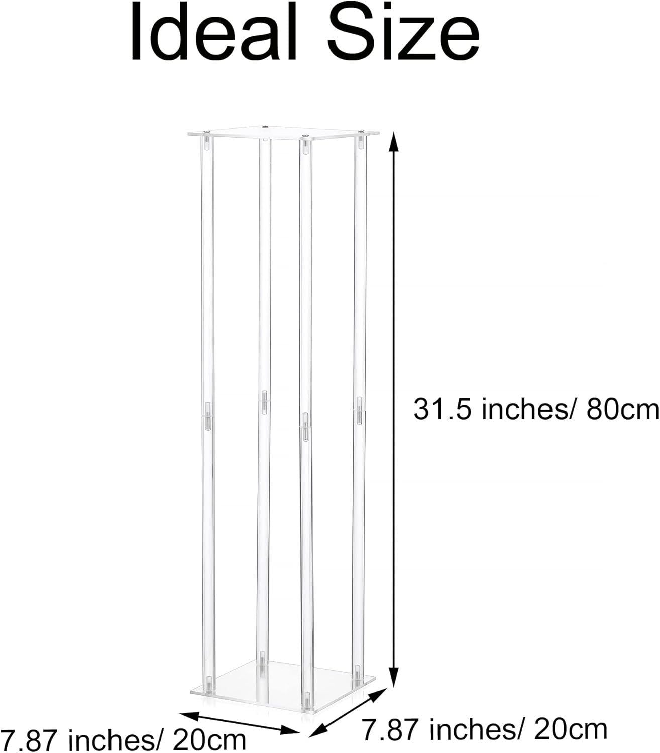 Clear Acrylic Wedding Flower Stand Set 80cm Table Centerpiece Columns
