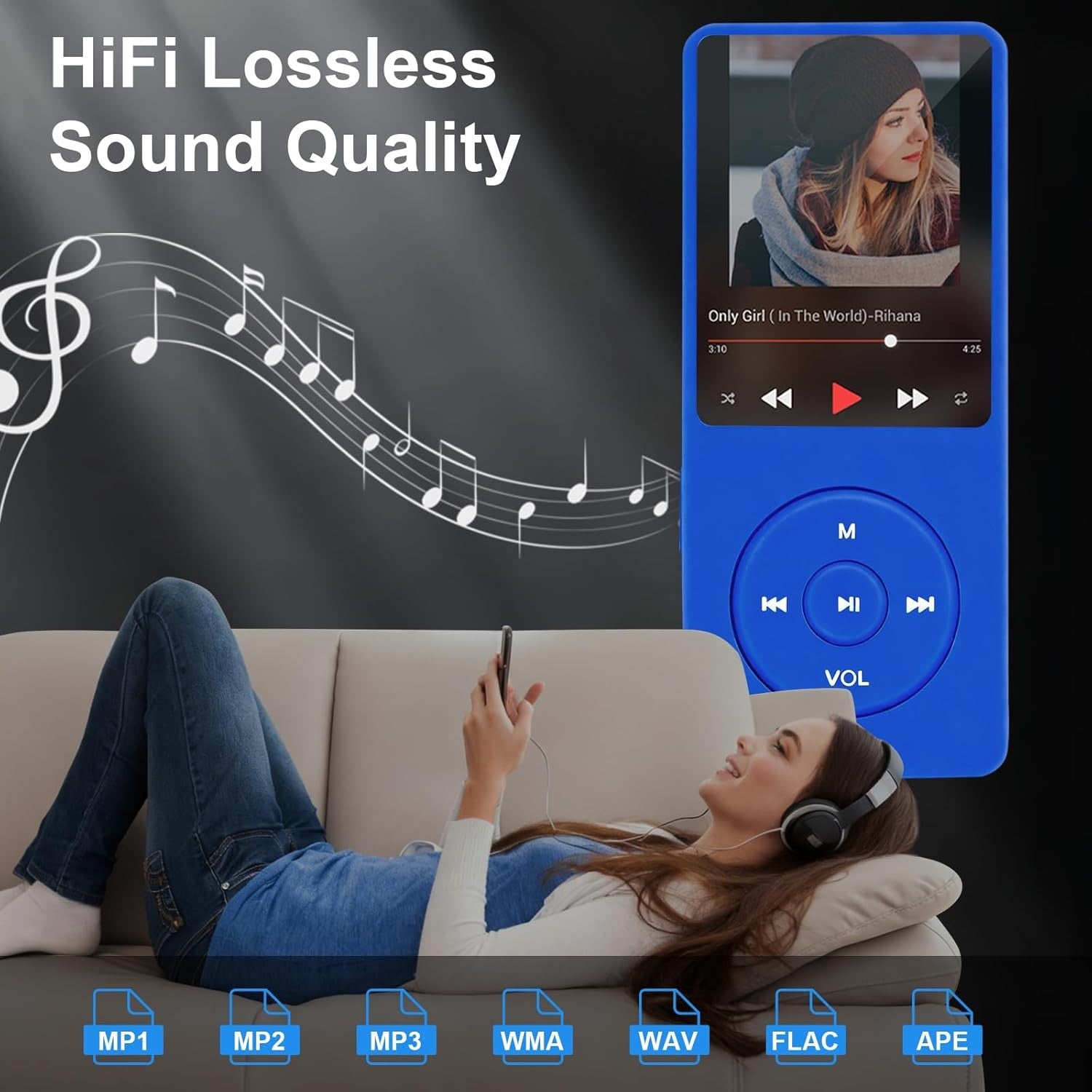 128GB MP3 Player Bluetooth 5.0 FM Radio Speaker E-Book