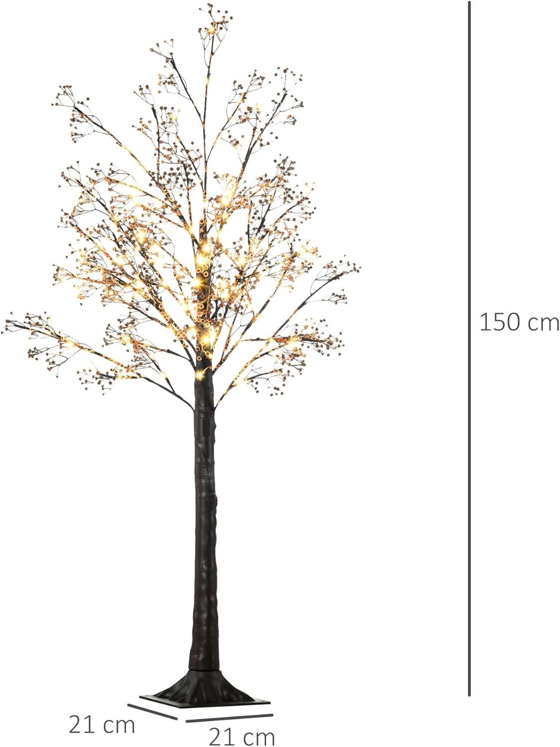 150cm Pre-Lit Gypsophila Blossom Tree Light Warm White LED Floral Home Decor