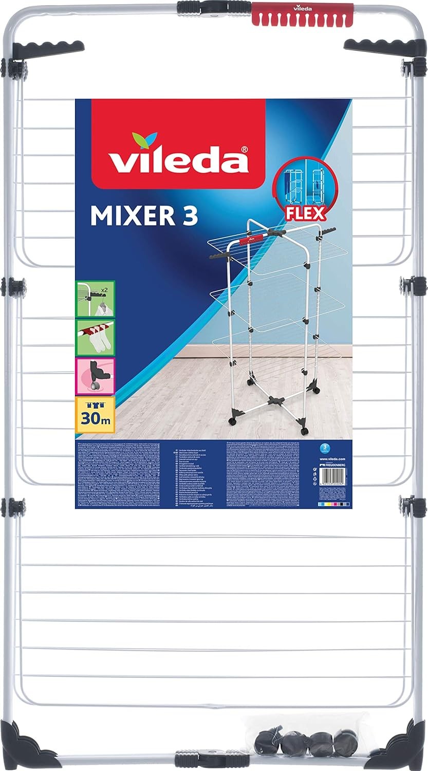 3 Tier Clothes Airer Drying Tower 30m Line Rolling Folding Indoor Rack