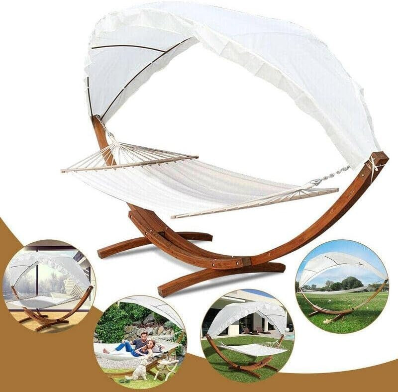 Luxury 2-Person Hammock with Stand & Canopy | Weatherproof Outdoor Bed