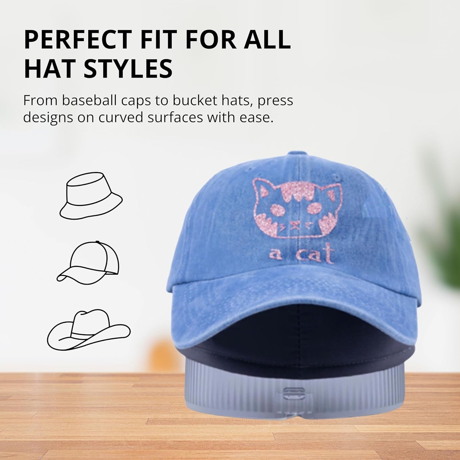 Hat Heat Press Machine Mini Cap Heat Transfer Tool Adjustable Temp