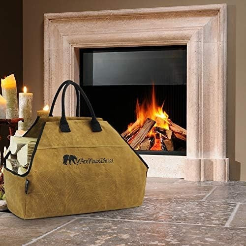 Extra Large Firewood Log Carrier Waterproof Heavy Duty Canvas Bag Handles