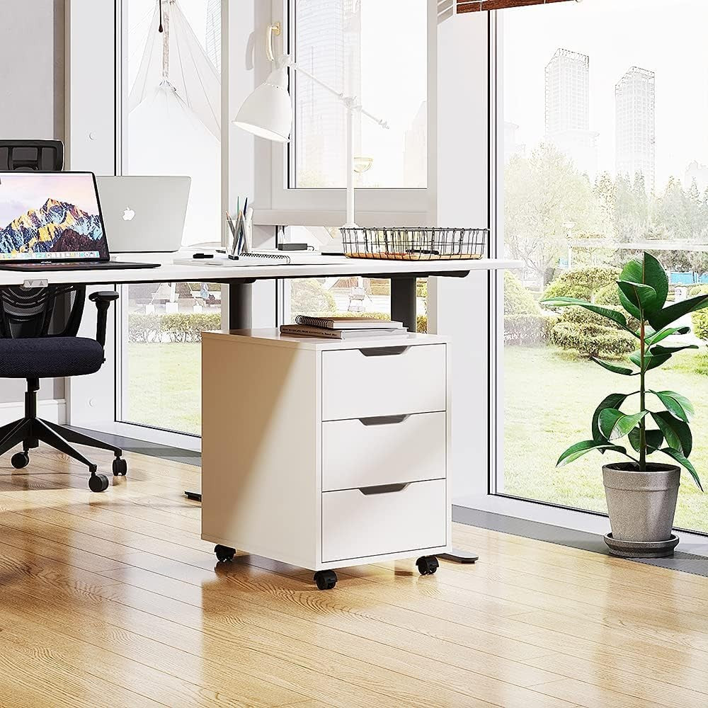 Rolling 3 Drawer File Cabinet Under Desk Mobile Office Storage Unit
